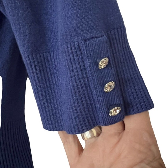 INC International Concepts Y2K Periwinkle Half Sleeve Scoop Neck Sweater - M - Picture 3 of 7